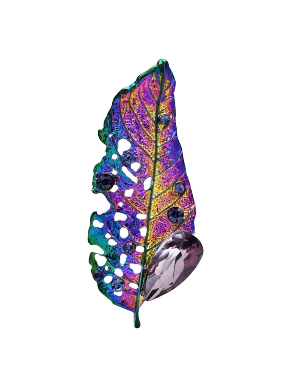 Iridescent Multicolor Leaf Wall Art Accent - Unbranded